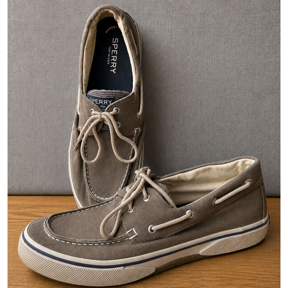 Sperry Top-Sider Mens 12 M Light Brown Canvas Boat Shoes Memory Foam 0777867
